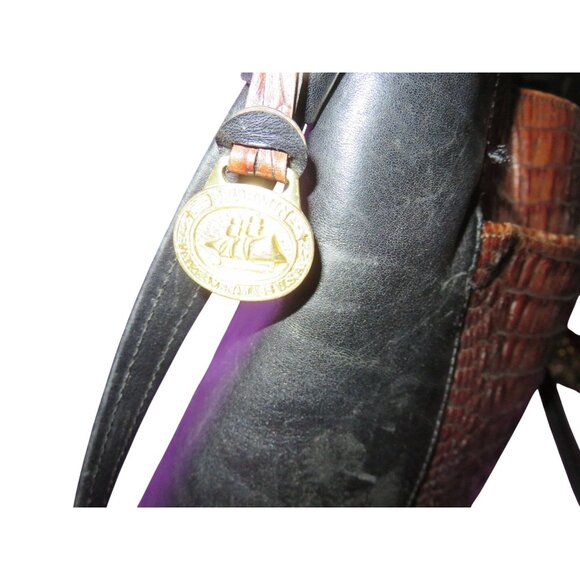 BRAHMIN Pecan Melbourne Croc Embossed Leather Tote & Wallet and Checkbook holder - Picture 11 of 15